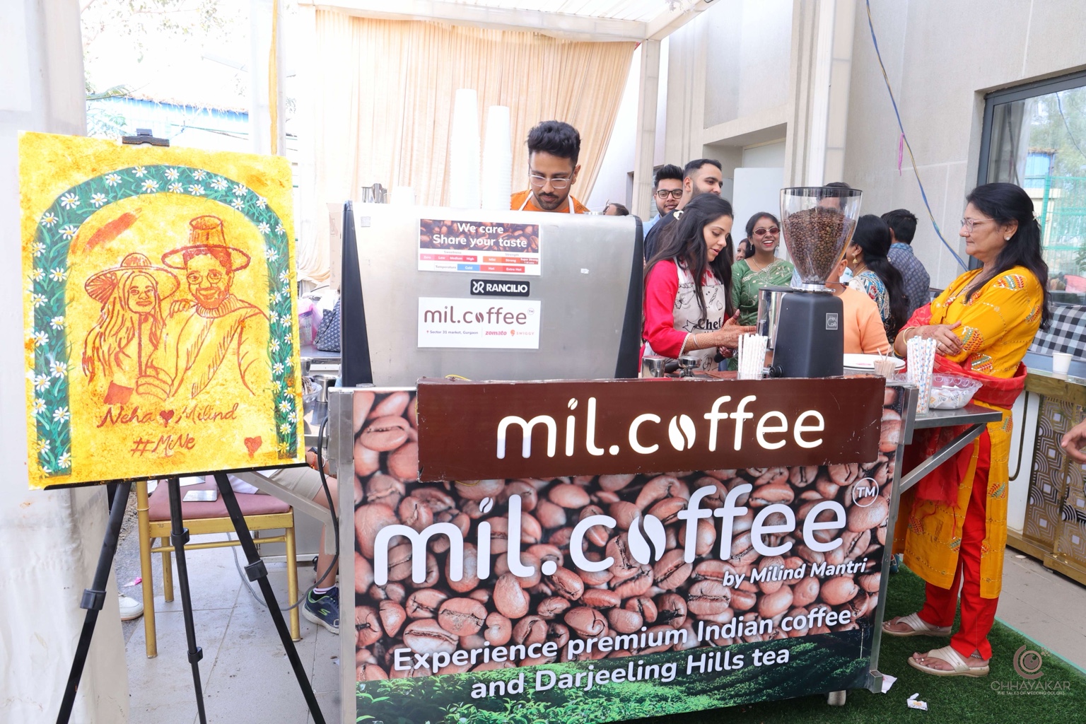 Mil.coffee espresso bar serving guests at an event
